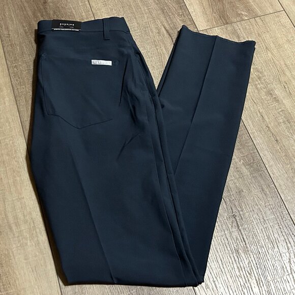 NWT Dunning Golf Performance Pants Size 33/00 Unhemmed Navy Blue